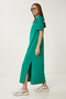 Cotton Summer Casual Combed Dress Lively Green Lub0056 - 3