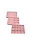Domestic Production Suede Fabric Pink Color 3-Piece Set Jewelry Stand with Drawer Inside - 3