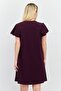 Women Solid Mini Dress, Purple - 3