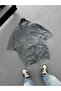 Gray Crest Embroidered Washed Oversize T-Shirt Jj-307 - 6