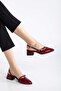 Pointed Toe Strap Buckle Detail Women's Low-Heel Shoes - 2