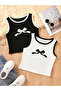 Children's Ribbon Printed Strappy Crop T-Shirt Set of 2