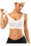3-Piece Thick Strap Padless Gathering Bra Corset Sports Bra Bustier Set of Three - 4