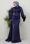Jasmine Satin Evening Dress Navy Blue - 4
