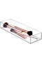 Clear Clarity Plastic Drawer Organizer for Utensils, Silverware, Kitchen Gadgets, 4"x12"x2" - 5