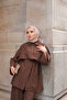 Women's Double Button Detailed Suit Brown - 7