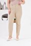 Pocket Detailed Large Size Fabric Trousers Cream