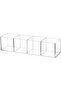 Acrylic 4-Section Drawer Organizer, Clear Plastic Makeup Storage for Vanity, Brushes (10x2.5x2.3 in