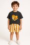 Boy's Lion Detailed Striped Shorts Suit