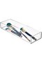 Clear Clarity Plastic Drawer Organizer for Utensils, Silverware, Kitchen Gadgets, 4"x12"x2" - 4