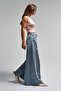 Women's T.Kot Color 10S5-32 Elephant Leg Loose Cut 100% Cotton Ripped Detailed Denim Jean - 5