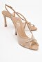 ELYSE Beige Patent Mesh Women's High-Heel Evening Shoes