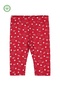 Baby Girl Red Leggings 100% Cotton - Comfortable Fit Baby Leggings with Heart and Bow Pattern - 3