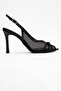 ELYSE Black Patent Leather Mesh Women's High-Heel Evening Shoes - 6