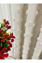 Ecru Color Pompom Pufy Background Curtain 1/3 Sik Pleat - 2