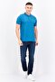 Men Regular Fit Embroidered Logo Short Sleeves Polo, Teal Blue - 4