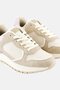 Women Brand Logo Lace Up Casual Shoes, Beige - 3
