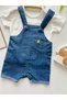 Summer Thin Denim Baby Salopet Jumpsuit Snap Fastener Shoulder Short Sleeve T-Shirt Sun Embroidered 6-24 Months Baby - 2