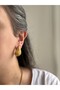 Steel Gold Bold Drop Altoona Earrings -Not Tarnish- - 4