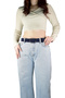 100% Genuine Leather, 4 cm Suede Navy Blue Women's Belt with Nickel Buckle; Jeans, Sports Belt=Suede.23.Navy Blue - 2