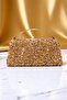 Stone Evening Dress Bag. Gold Stone Invitation Evening Bag. - 2