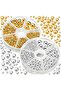 12 Piece Boxed Gold and Silver Plastic Round Hole Spacer Set Jewelry Making Set