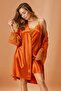 Satin Lace Detailed Kimono Dressing Gown & Nightgown Set T63H.Cl.5R.3Nrt