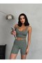 High Waist Recovery Cross Back Detailed Slim Fit Women's Tights Set - 2