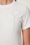 Women's Bone Beaded Bow Detailed Knitted T-Shirt Zv00290 - 5