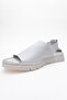 LONDOİ White Skin Genuine Leather Elastic Women's Sandals - 4