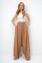 Women's Milk Coffee Double Pocket Draped Loose Cut Woven Pants Alc-X13879 - 5