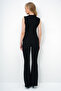 Women's Black Crew Neck Gold Buttoned Ottoban Blouse and Spanish Flare Pants Set Alc-X13981 - 9