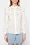 Beige Floral Embroidered Woven Shirt TWOSS23GO00152 - 2
