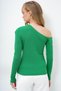 Women's Green Boat Neck Single Off-The-Shoulder Camisole Blouse Alc-X13068 - 6