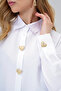White Heart Button Oversize Poplin Shirt Alc-X13935 - 5