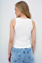 Women's White Bicycle Neck Stone Embroidered Ottoban Strap Blouse Alc-X13915 - 5