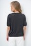 Women's Anthracite Crew Neck Pearl Short Sleeve Knitwear Blouse Alc-X13996 - 7