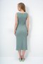 Women's Khaki Degaje Collar Wrap Fabric Sleeveless Summer Dress Alc-X14128 - 6