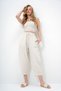 Women's Ecru Front Stitching Detailed 4-Pocket Shalwar Cut Woven Linen Trousers Alc-X14050 - 4