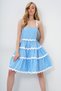 Women's Blue Zigzag Stripe Detailed Hidden Zipper Poplin Balloon Dress Alc-X14146 - 2