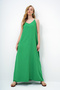 Women's Green Adjustable Strap V-Neck Aerobin Summer Dress Alc-X14067 - 2
