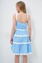 Women's Blue Zigzag Stripe Detailed Hidden Zipper Poplin Balloon Dress Alc-X14146 - 5