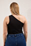 Black Accessory Detailed Knitted Large Size Snap Body Tbbss25Cs00004 - 4