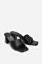 Women's Black Heeled Slippers - 2