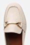 Women's Leather Ecru Buckle Loafer - 6