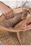 Square Mesh Imported Holiday Beach Straw Bag with Zippered Insole Pocket - 8