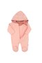 Baby Girl Pink Eared Hooded Zippered 3 Yarn Jumpsuit - 6