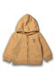 Baby Boy Mustard Cat Embroidered Simple Hooded Cardigan - 2