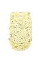 Yellow Unisex Bodysuit with Crescent and Star Pattern - Hanging - 3