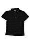 Boy's Black Jacquard Fabric Embroidered Polo Collar T-Shirt - 2